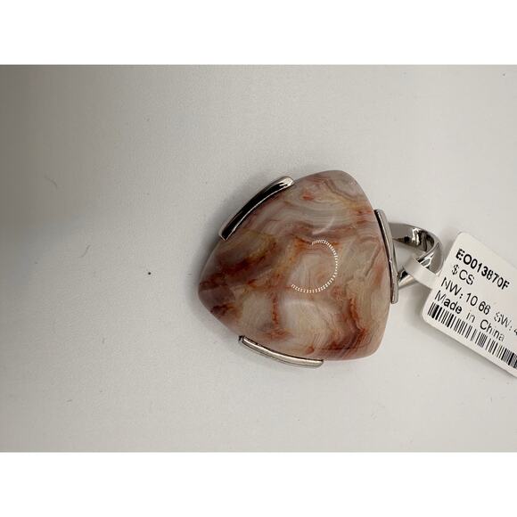 Sterling Silver Crazy Lace Agate Pendant 1.5" 13.1g - Picture 6 of 10